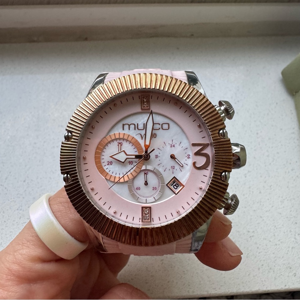 Mulco Pink and Gold Chronograph Watch
